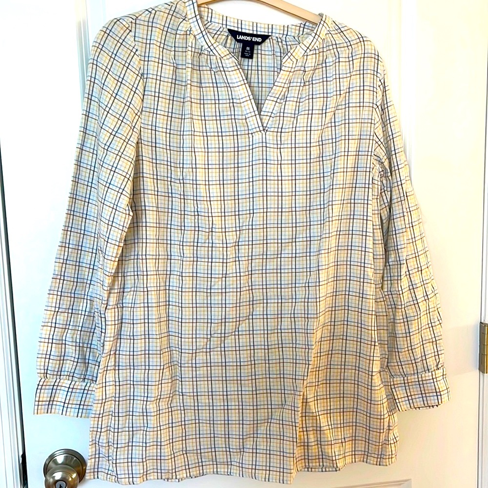 Land’s End Plaid Summer long Sleeved Top